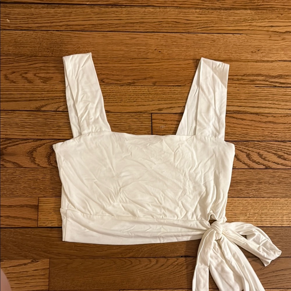 Elegant White Tie-Front Top
